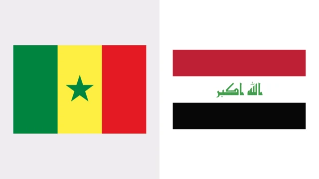 Senegal v Iraq flag graphic