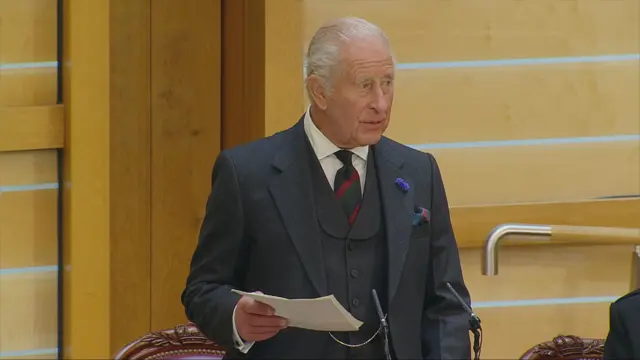 King Charles addressing the Scottish Parliament