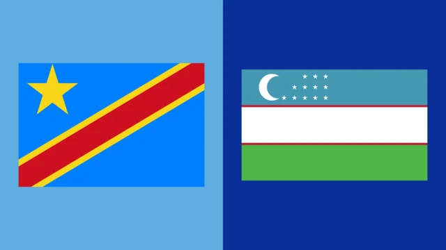 DR Congo v Uzbekistan flag graphic