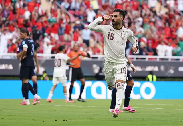 Alex Baena #15 of Spain celebrates