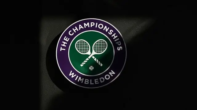 General view of Wimbledon sign with shadow over it