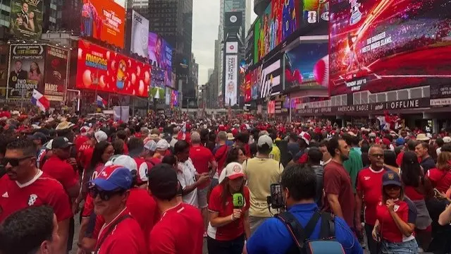 Panama fans in Times Square