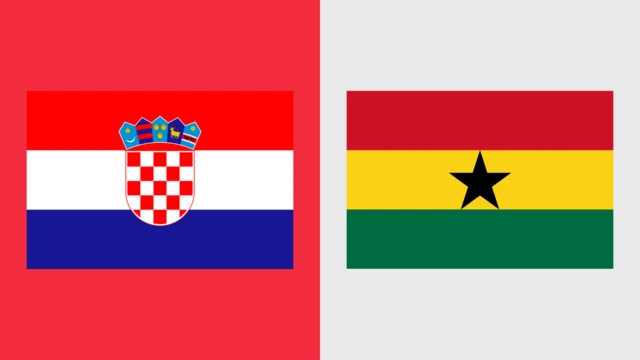 Croatia v Ghana flag graphic