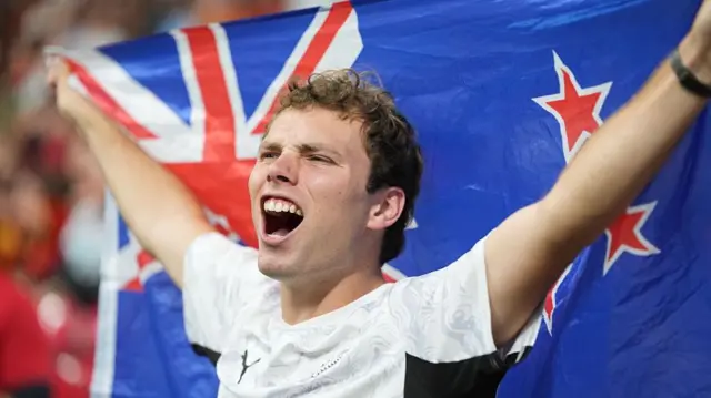 New Zealand fan cheers