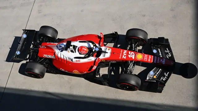 Charles Leclerc in parc ferme.