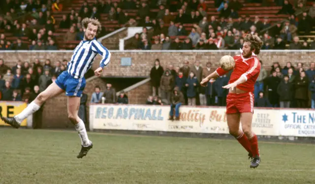 Ian Botham in action for Scunthorpe United