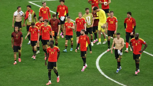 Belgium players at full time