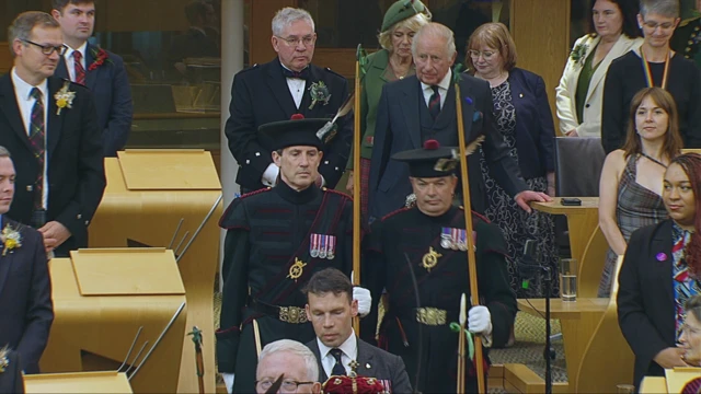 King Charles entering the chamber