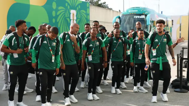 South Africa players sing