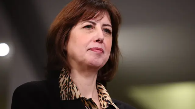 Labour Party Deputy Leader Lucy Powell is interviewed during the vote count for the Gorton and Denton by-election in Manchester, Britain, 26 February 2026
