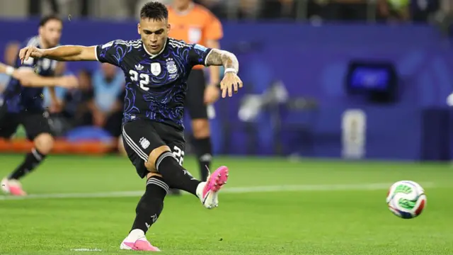 Lautaro Martinez scores a penalty