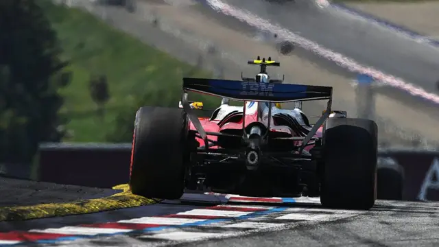 The rear of Lewis Hamilton's Ferrari