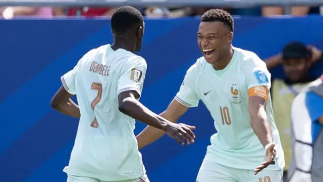 Ousmane Dembele and Kylian Mbappe