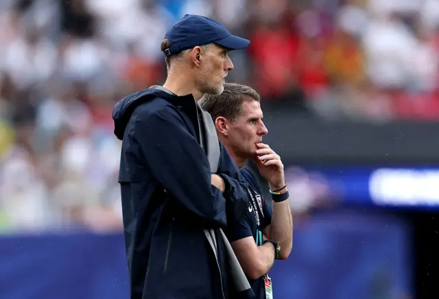 Tuchel watches on with assistant Barry