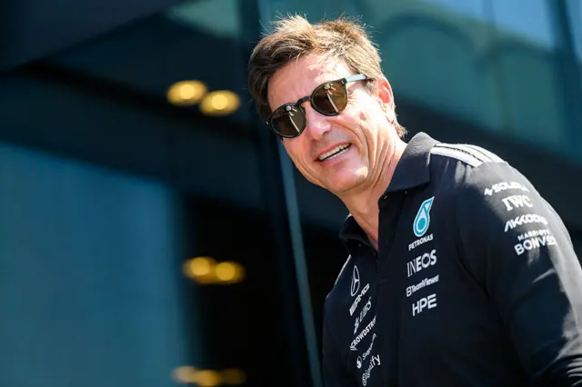 Mercedes team boss Toto Wolff looks on during the 2026 Austrian Grand Prix