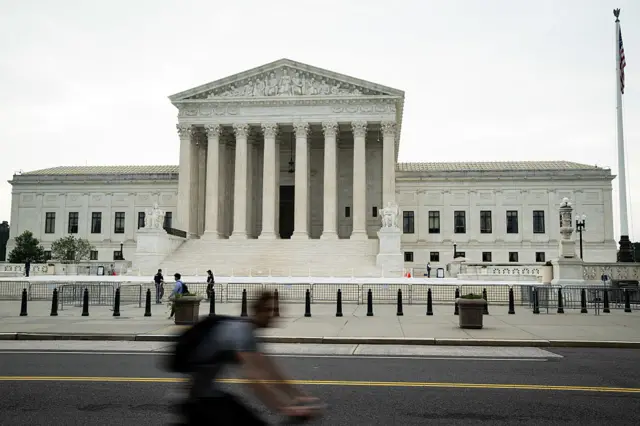 A view of the US Supreme Court exterior in Washington, DC.