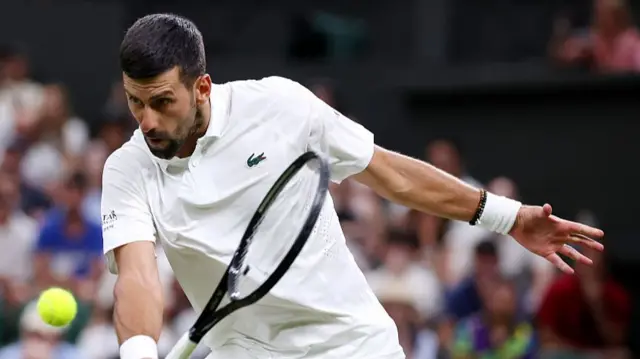 Djokovic in action