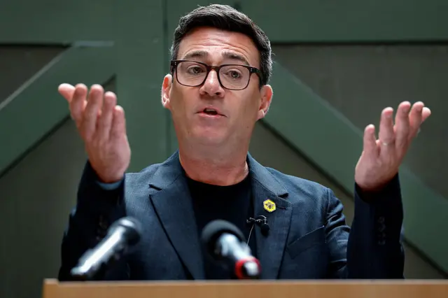 MP for Makerfield, Andy Burnham, delivers a speech at The People's Museum on June 29, 2026 in Manchester, England.