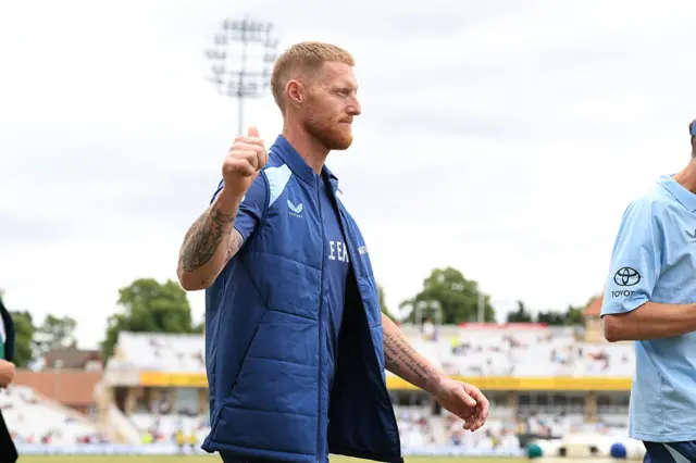 Ben Stokes gives the thumbs up