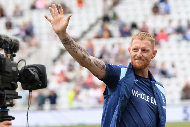 Ben Stokes waving at the end of the third Test at Trent Bridge
