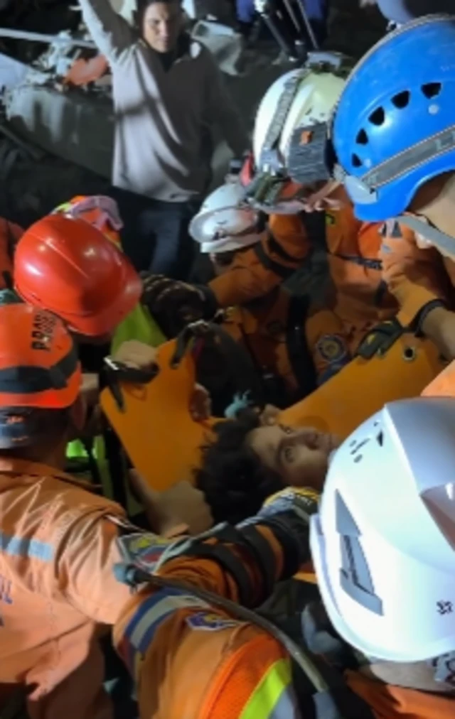 A 21-year-old being rescued in Venezuela