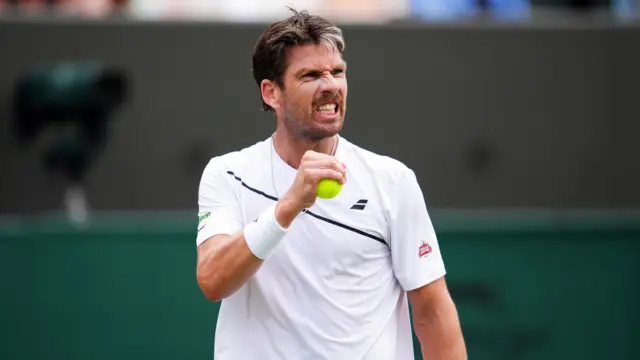 Cameron Norrie of Great Britain reacts
