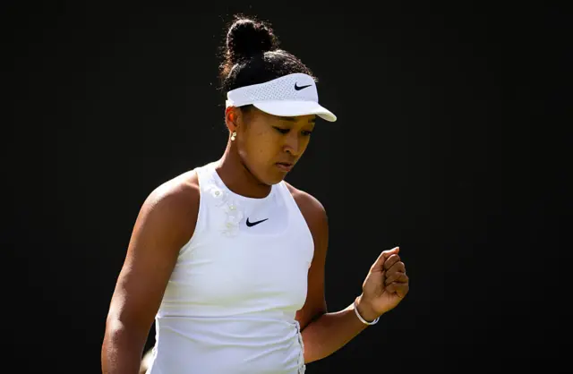 Naomi Osaka in action at Wimbledon