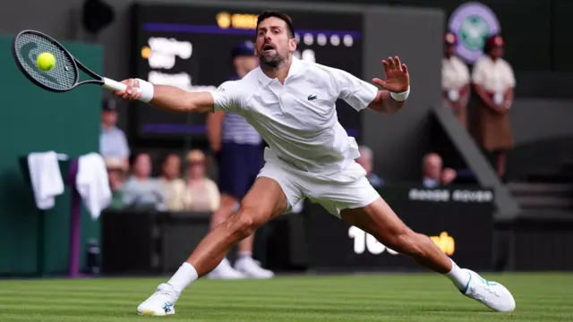 Novak Djokovic in action