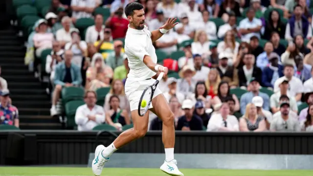 Novak Djokovic in action