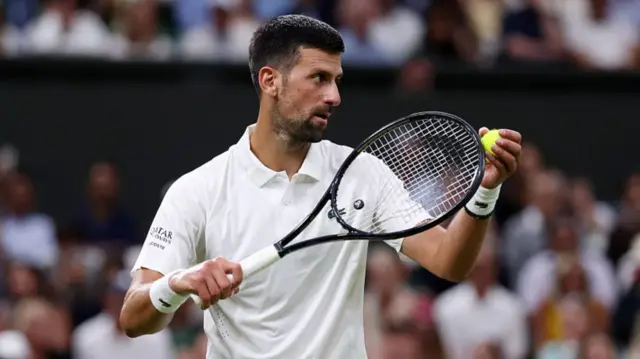 Djokovic in action