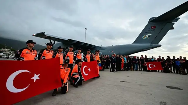 Turkish search and rescue personnel, including specialist personnel from the Disaster and Emergency Management Authority (AFAD) and the Turkish Armed Forces, arrive at Simon Bolivar International Airport in the capital city of Caracas, Venezuela, on June 28, 2026