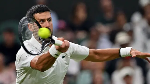 Djokovic in action