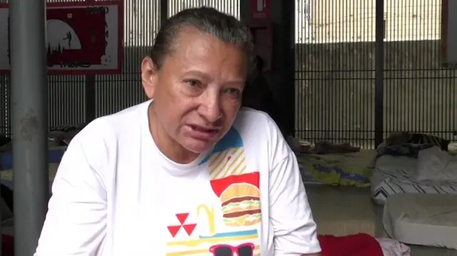 Quake survivor Susana Saavedra speaking to Reuters news agency