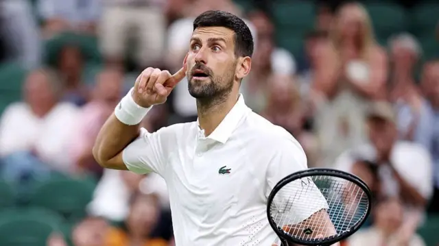 Djokovic in action
