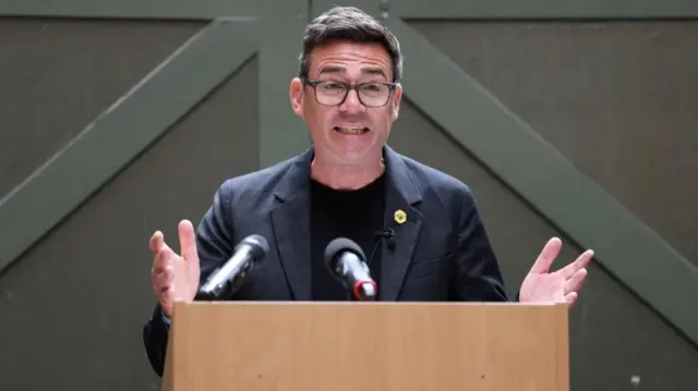 Burnham giving speech
