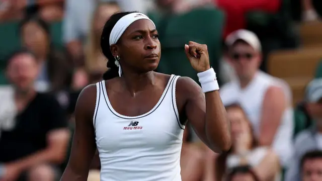 Coco Gauff pumps her fist