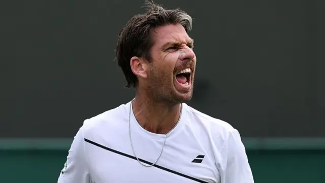 Cameron Norrie of Great Britain celebrates