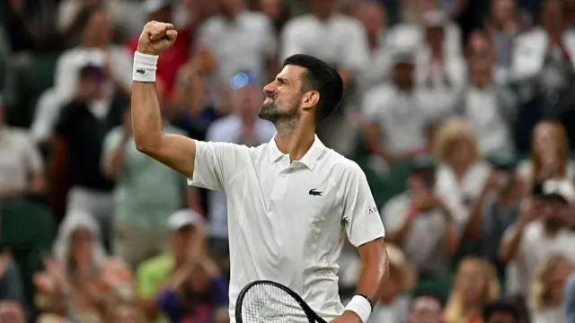 Novak Djokovic reacts