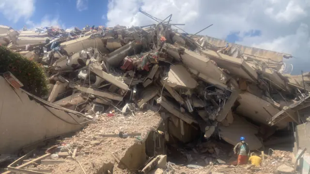 Destroyed buildings in La Guaira