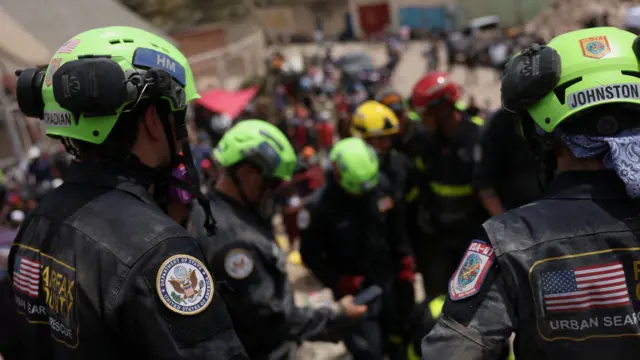 A U.S. rescue team takes part in rescue efforts, after earthquakes hit the country, in La Guaira, Venezuela, June 28, 2026