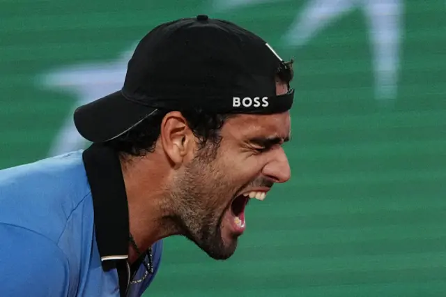 Italy's Matteo Berrettini reacts