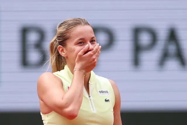 Maja Chwalinska of Poland reacts