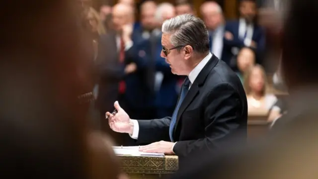 Keir Starmer standing at the dispatch box in the House of Commons