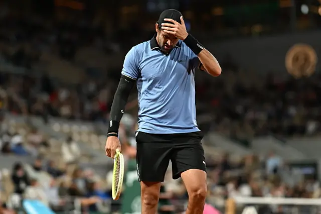 Matteo Berrettini looks on