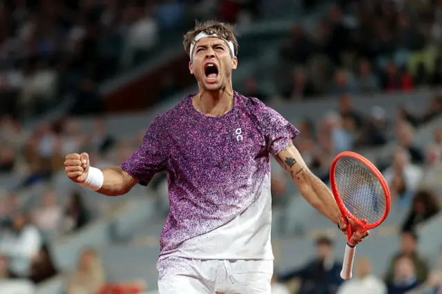 Italy's Flavio Cobolli reacts