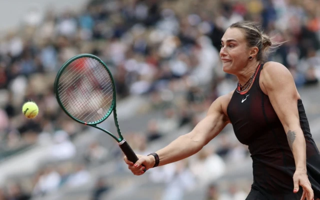 Belarus' Aryna Sabalenka in action