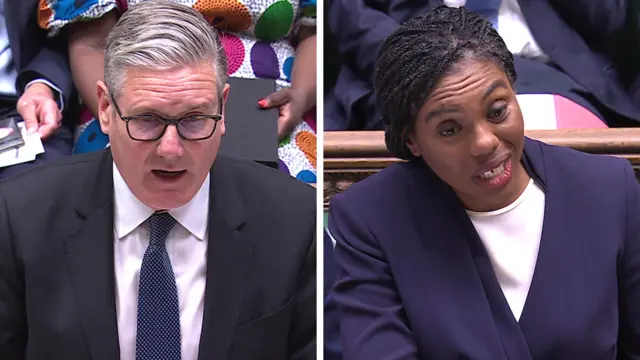 Composite picture of Starmer and Badenoch