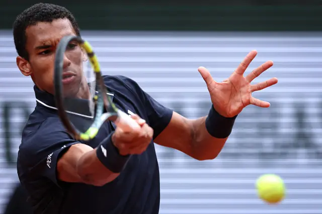 Felix Auger-Aliassime in action
