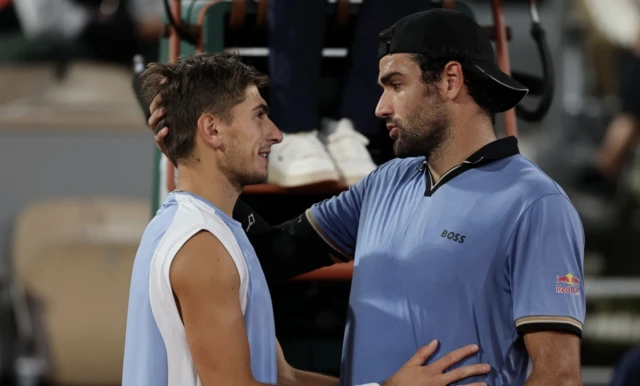 Italy's Matteo Arnaldi with Italy's Matteo Berrettini