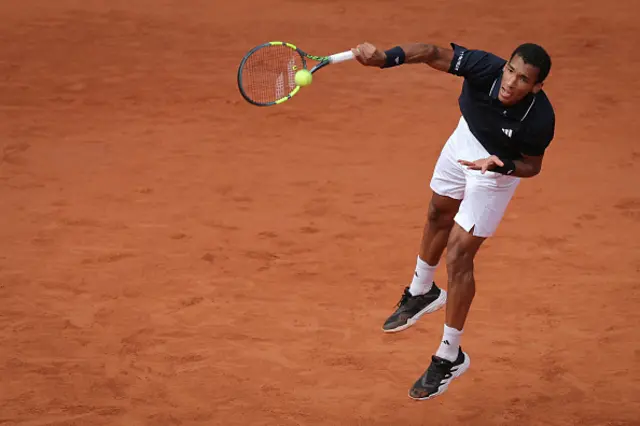 Canada's Felix Auger-Aliassime serves